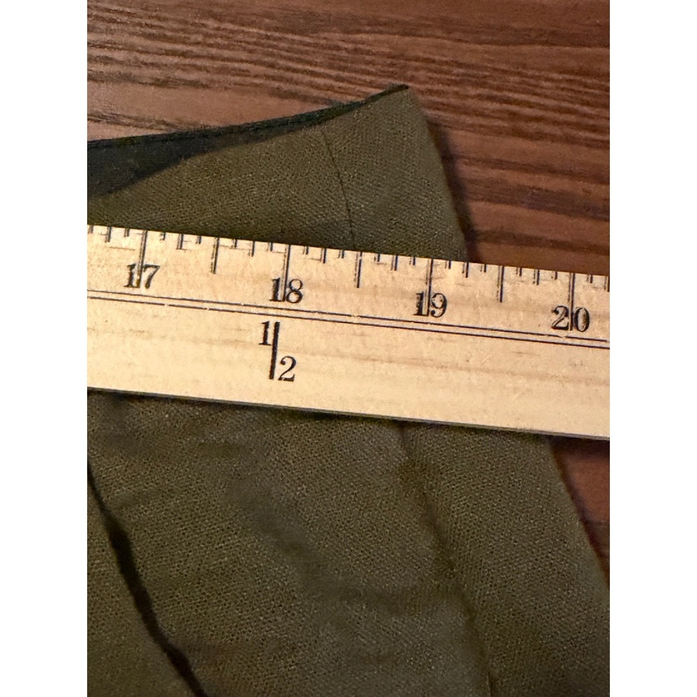 Olive Green Linen Blend Pleated High Rise Shorts Size 16 Elevated Staple - Picture 4 of 8